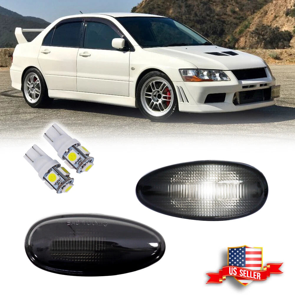 Smoke White LED Front Side Marker Light for Mitsubishi Outlander Lancer EVO (2003–2023)