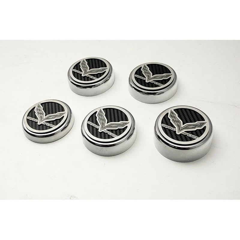 5pc Cap Covers w/Synergy Green Vinyl Grand Sport Inlay for 2016-2019 Corvette GS