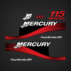 Outboard Motor Decals for Mercury 115hp (with M Domed Sticker Red)