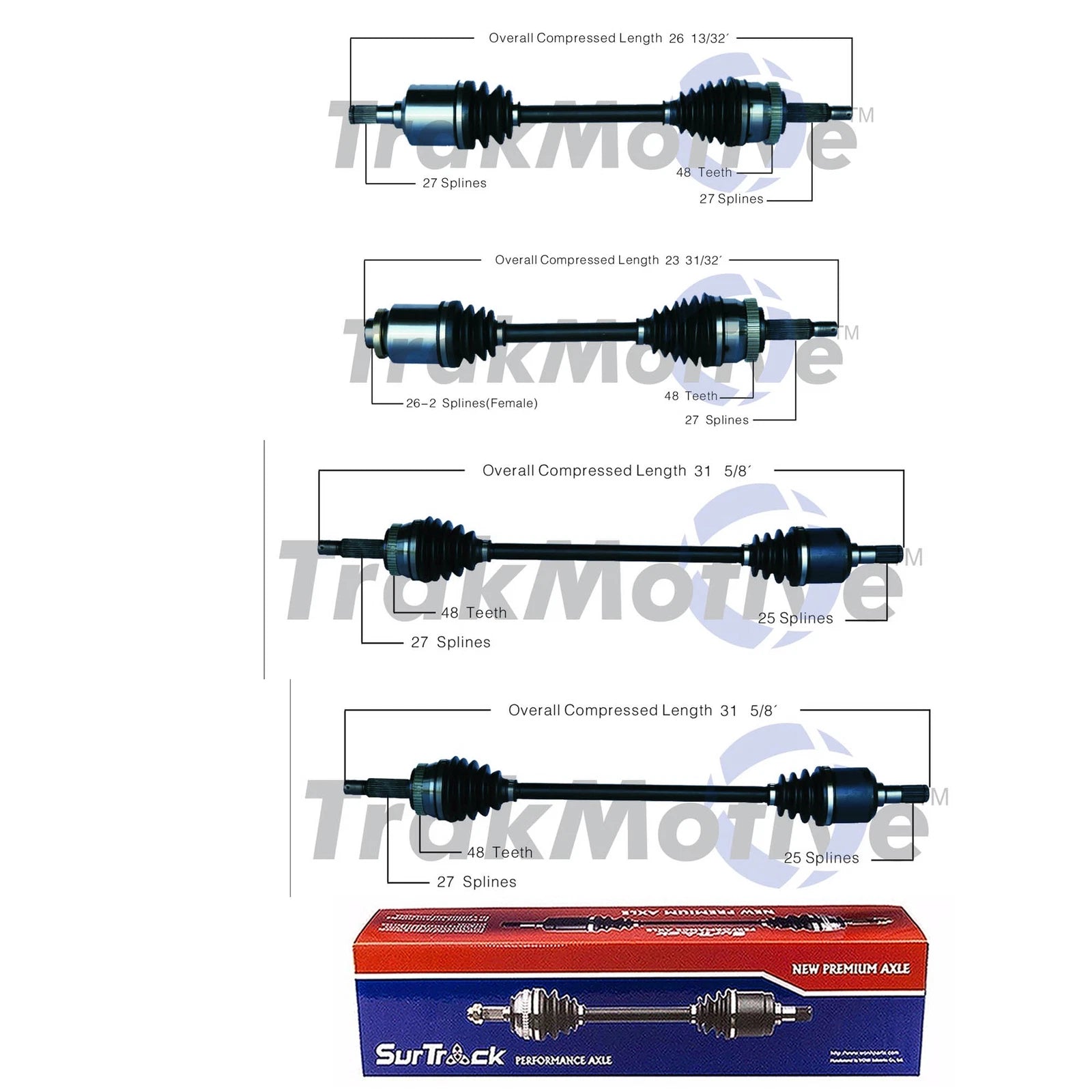 Set of 2 CV Axle Shafts for Kia Sportage (2005–2010)