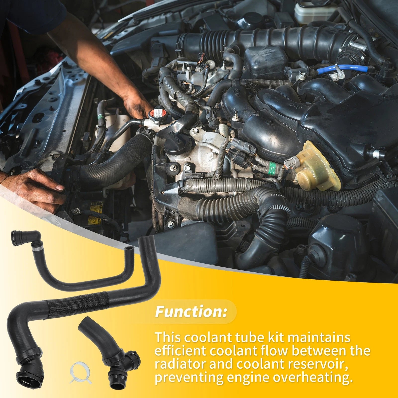 3Pcs Upper Lower Radiator Coolant Hose Assembly for Ford F150 (2011–2020)