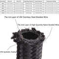 10FT Nylon Braided CPE Oil Gas Fuel Line Hose Kit with 10AN/6AN Fittings