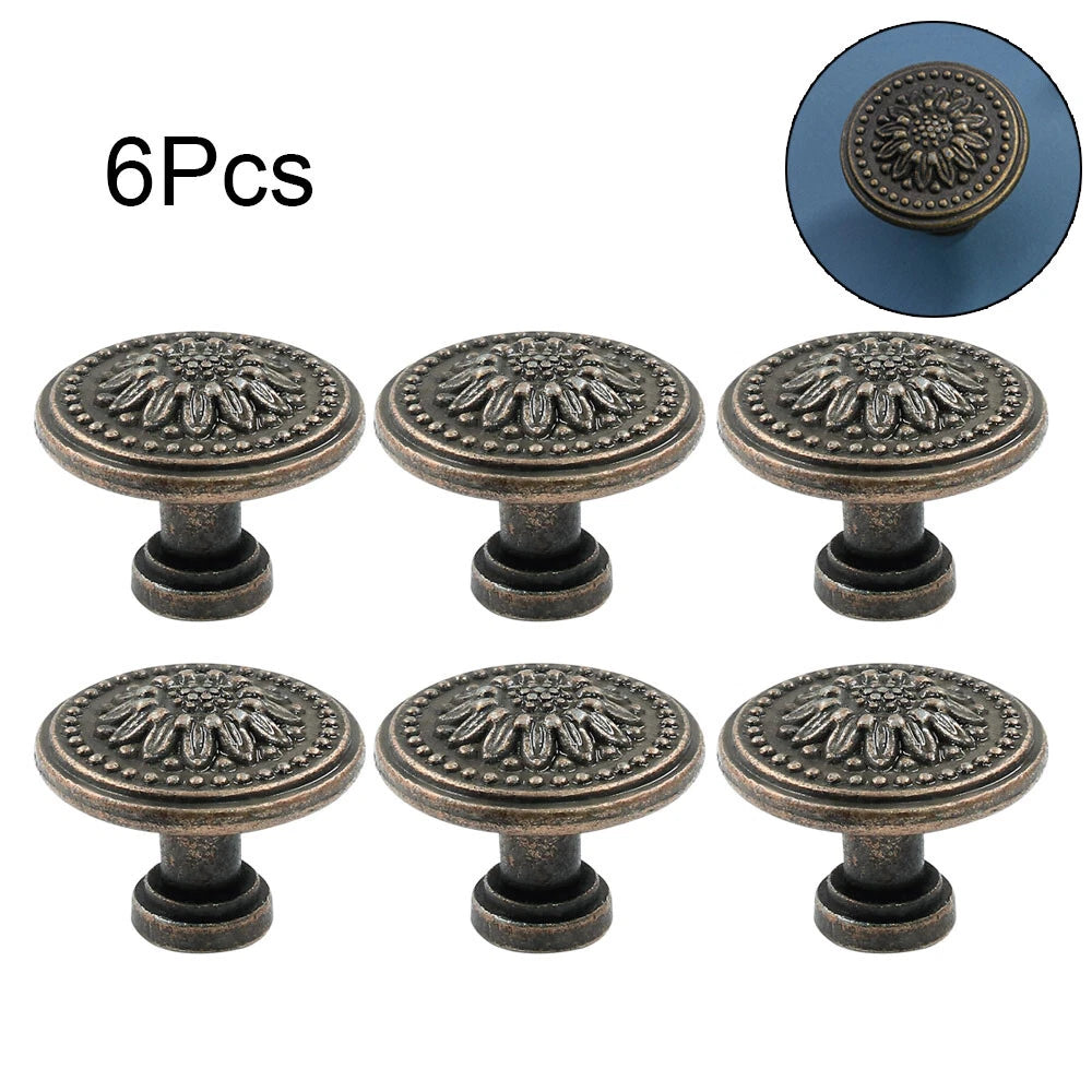 6X Antique Kitchen Cabinet Door Knob Handle Pull for