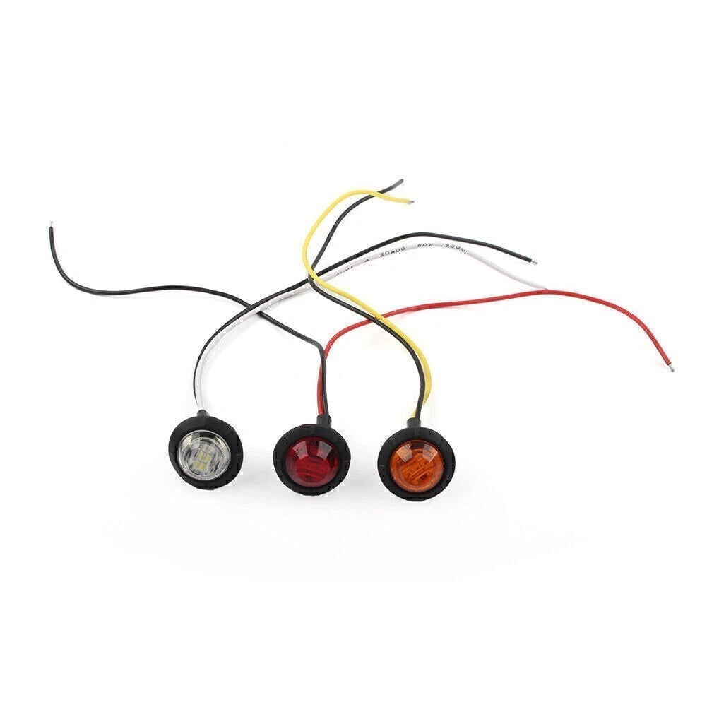 24V 3/4" Round LED Light for Car Truck SUV Trailer