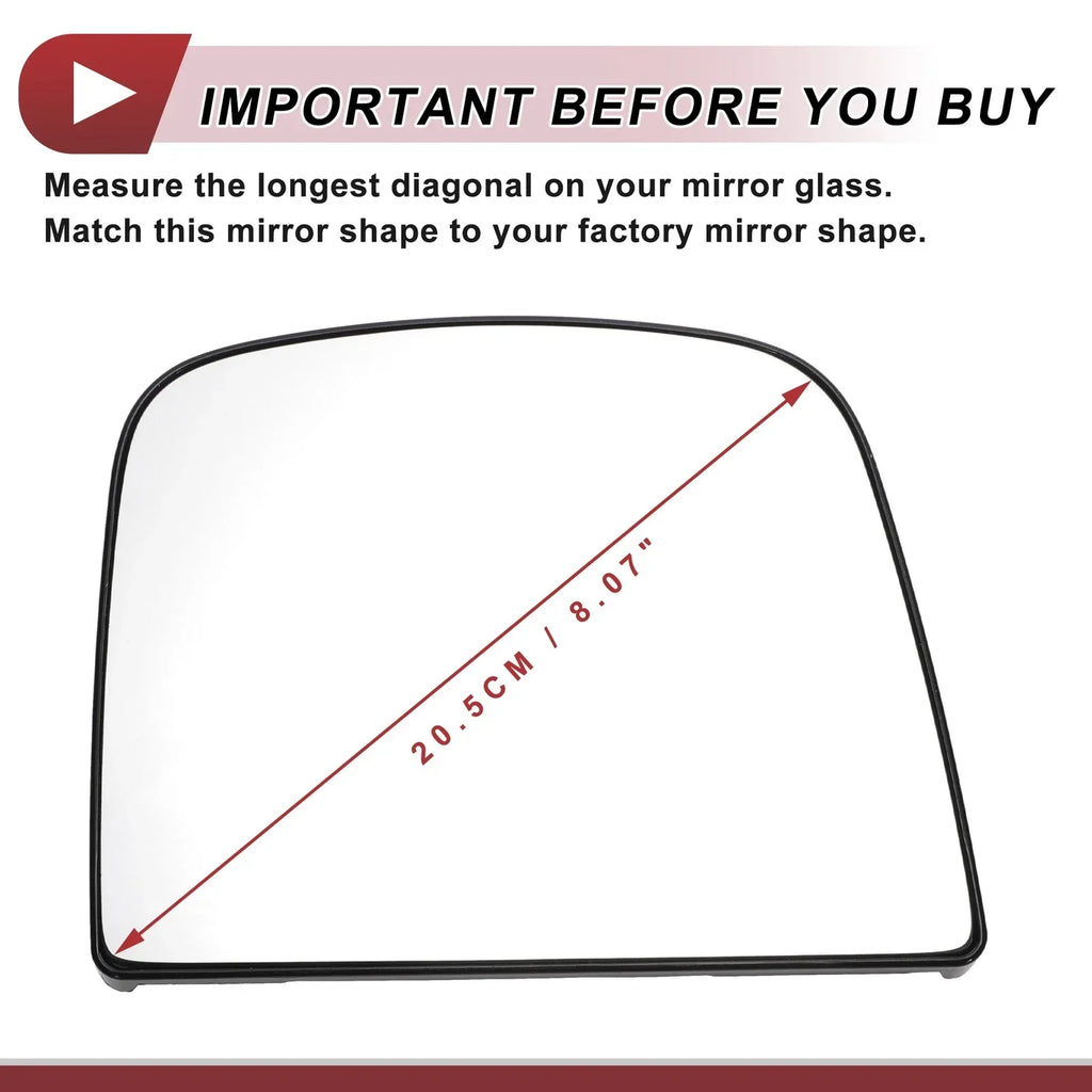 Right Passenger Side Upper Mirror Glass Replacement for Chevrolet