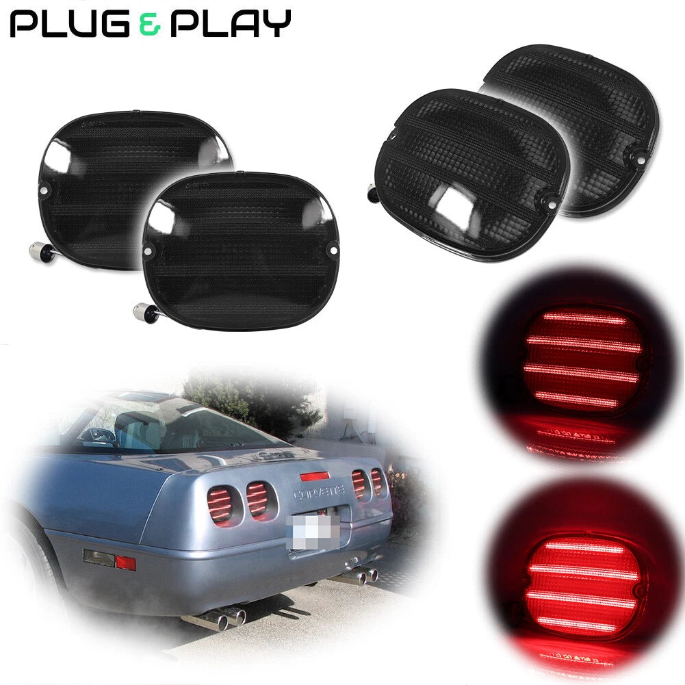 LED Tail Lights for Chevy Corvette C4 ZR1 (1990–1996) Smoke Finish