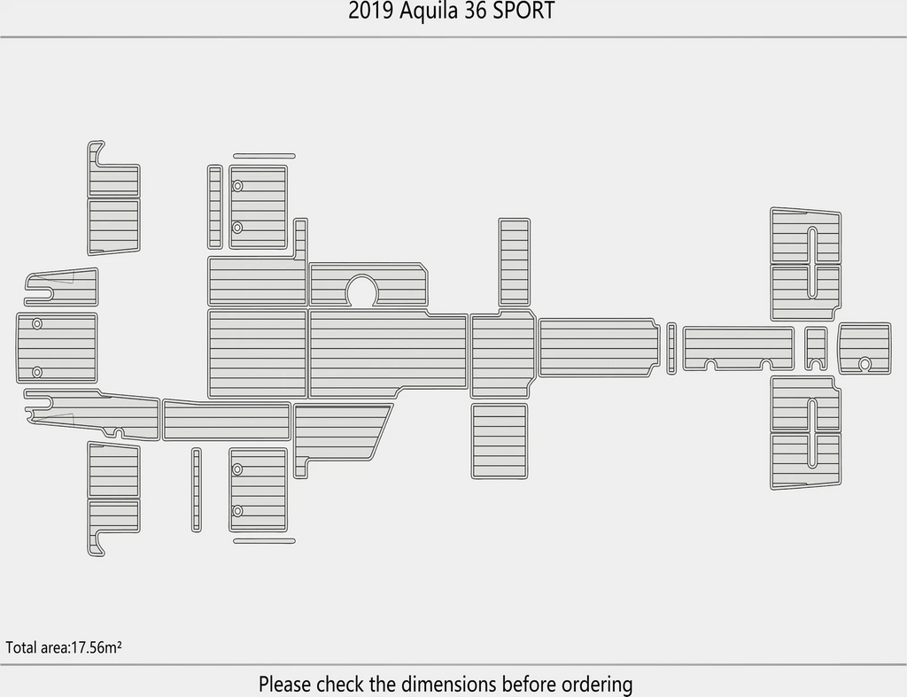 EVA Pads for Aquila 36 SPORT (2019) - Foam Teak Deck Flooring Mat