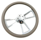 Polished 5 Hole Steering Wheel 18 Inch Gray for Peterbilt Kenworth Freightliner (1998–2024)