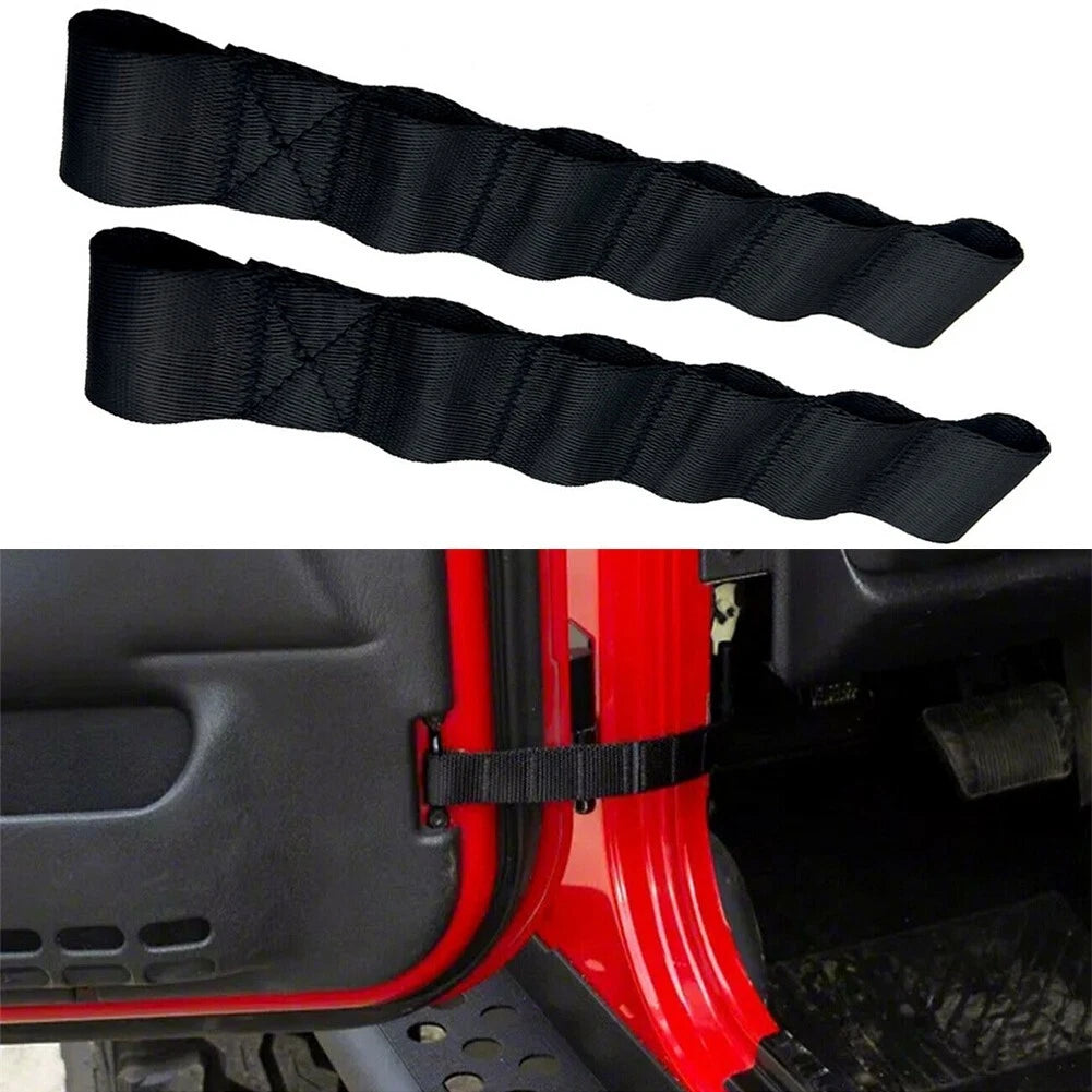 2Pcs Door Check Straps for Jeep Wrangler TJ JK JKU JL JLU (1995–2021)