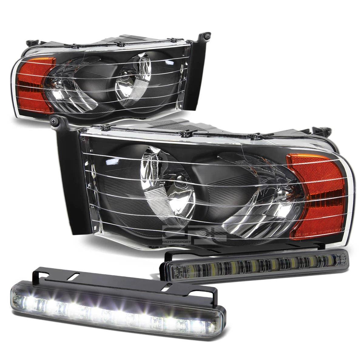 Headlight + Amber Signal + LED Fog Light Set for Ram (2002–2005)
