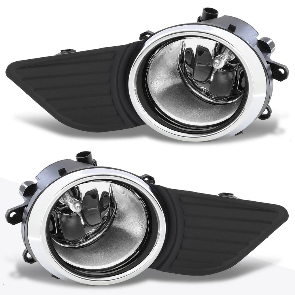 Clear Lens Front Bumper Fog Lights + Switch + Chrome Bezel for Sienna (2011–2017)