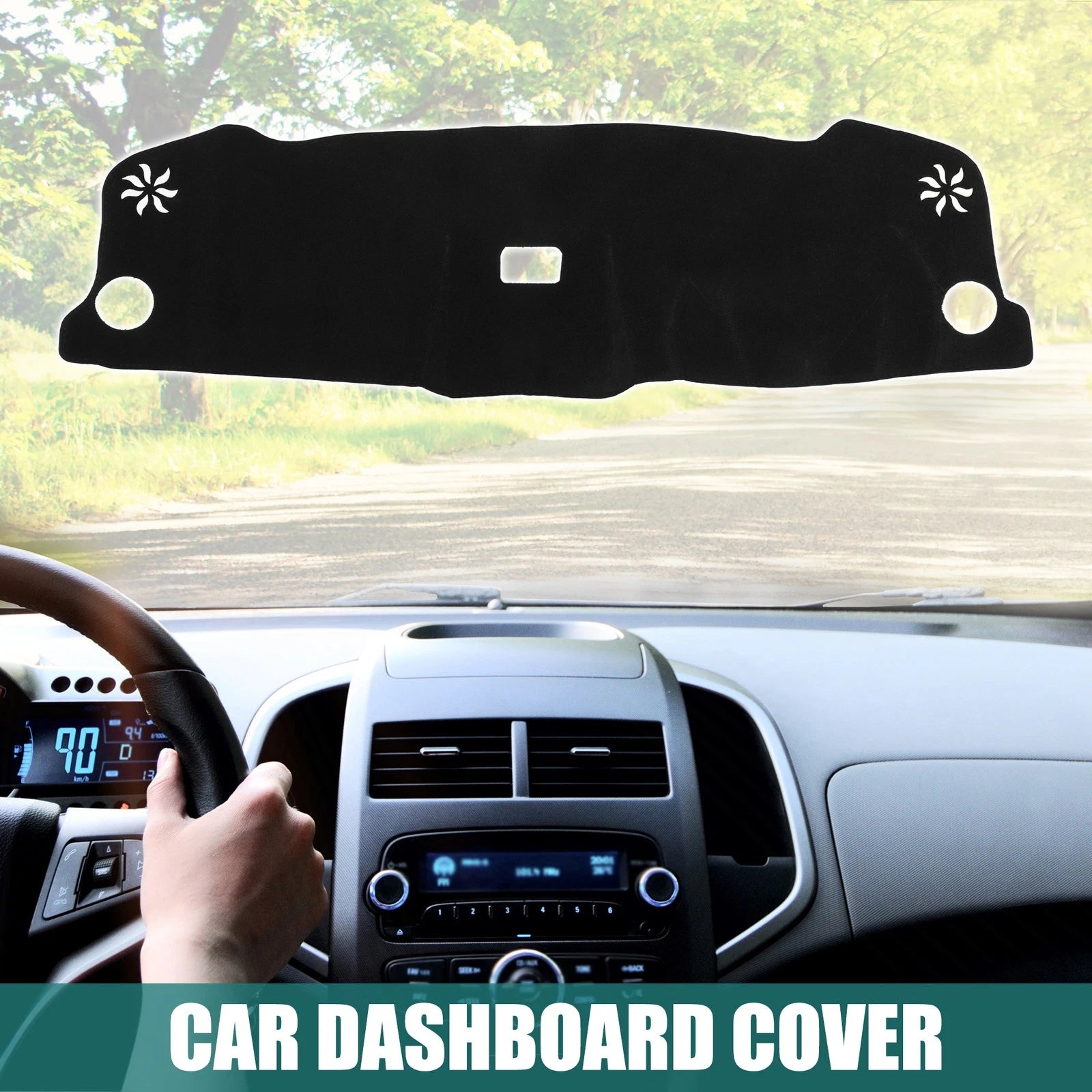 Dashboard Cover for Honda Vezel (2021–2023) - Black Polyester Non-slip Mat