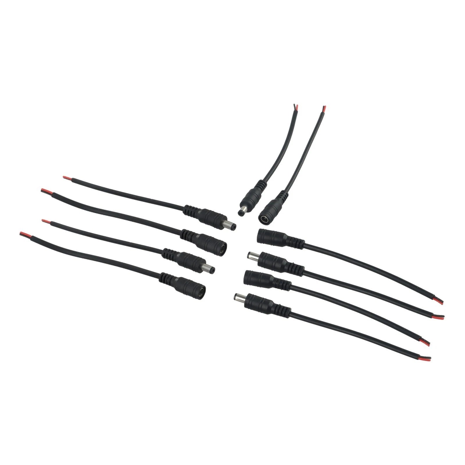 5 Pairs DC Power Cord 5.52.1mm LED Male Female Connector