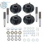 Set of 4 Trailer Boat Axle Kits w/ 4 on 4" Bolt Idler Hub & BT8 Spindle
