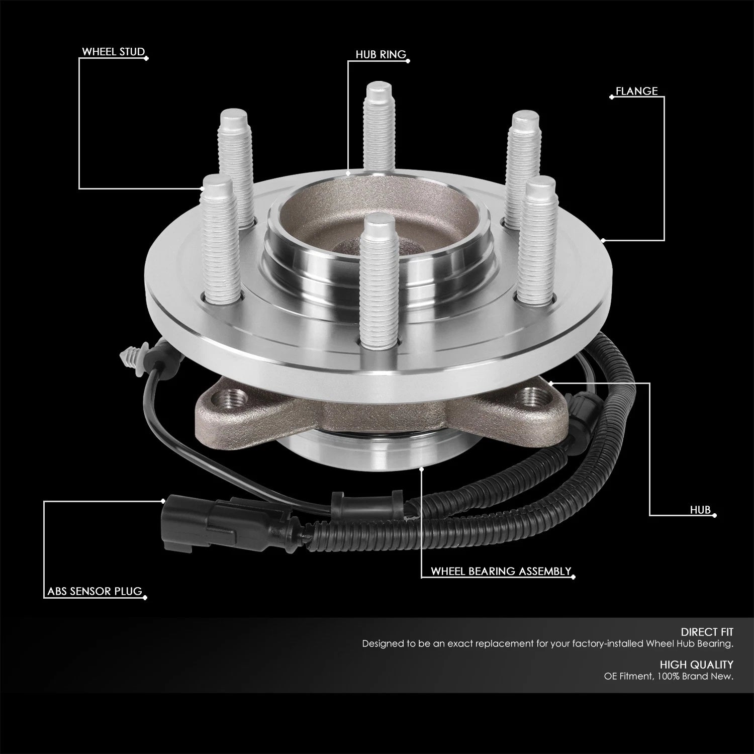 Front Left/Right Wheel Bearing & Hub for Ford Expedition F150 Navigator (2011–2014)