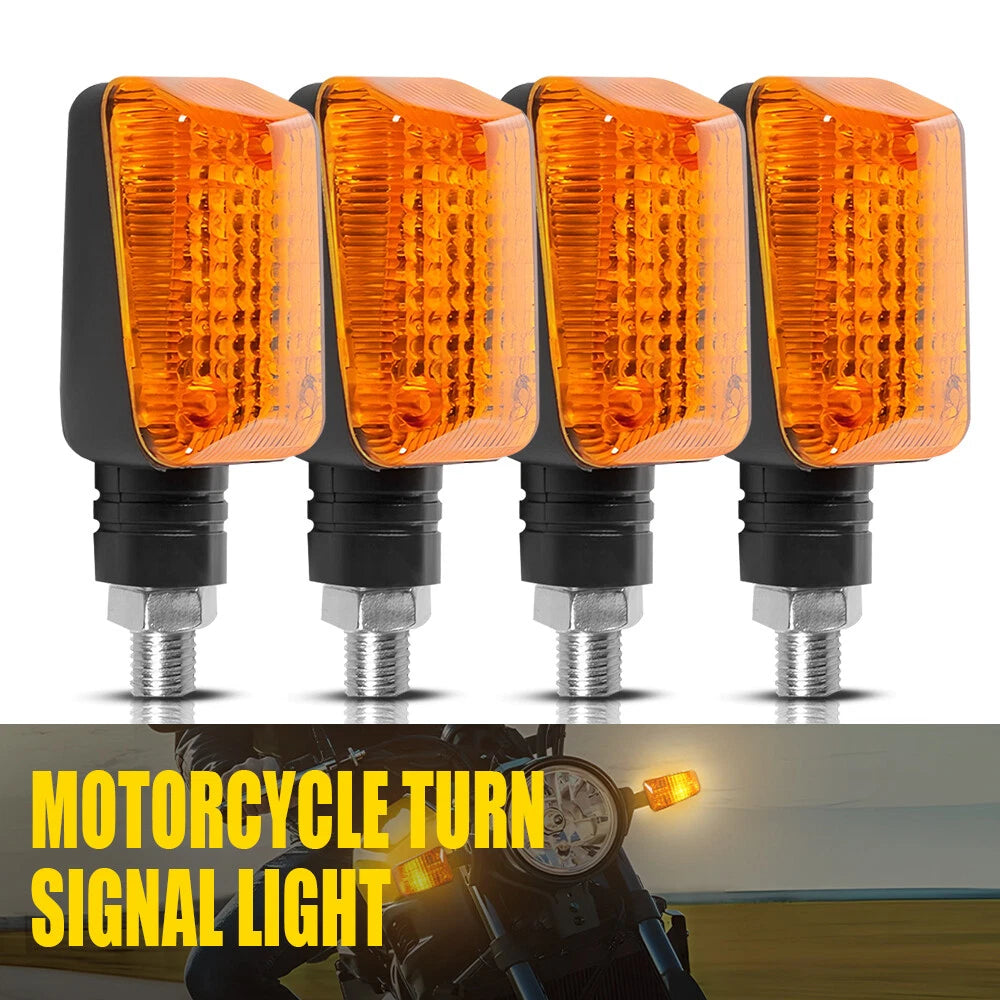 Set of 4 Black Amber Turn Signal Lights for Suzuki Bandit Boulevard DR250 DR350 DR650SE