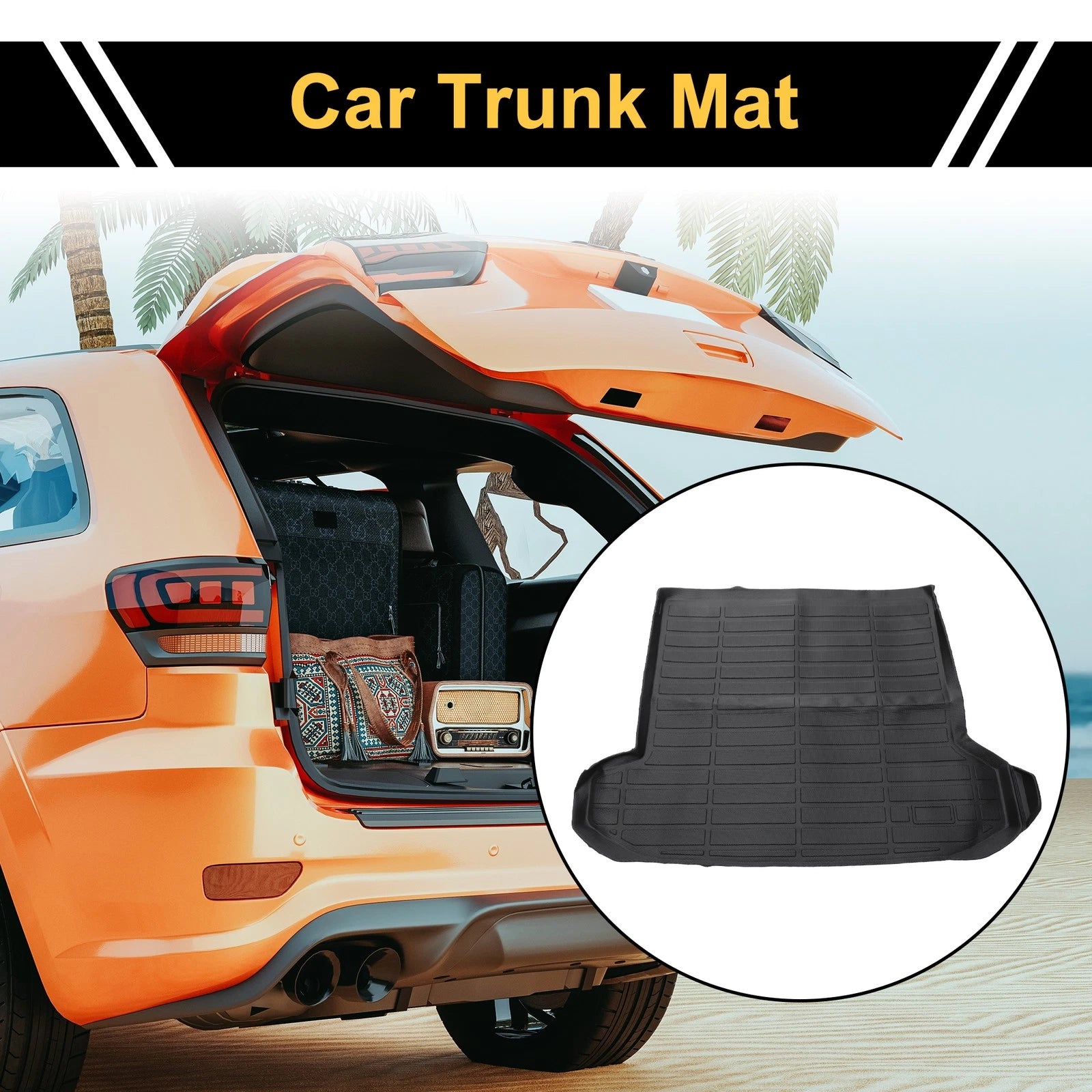 Cargo Liner Rear Trunk Mat for Hyundai Tucson (2022–2024) TPE Stripe Pattern