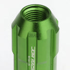 20 PCS Open End M12x1.25 50mm Tall Green Aluminum Lug Nuts + Adapter