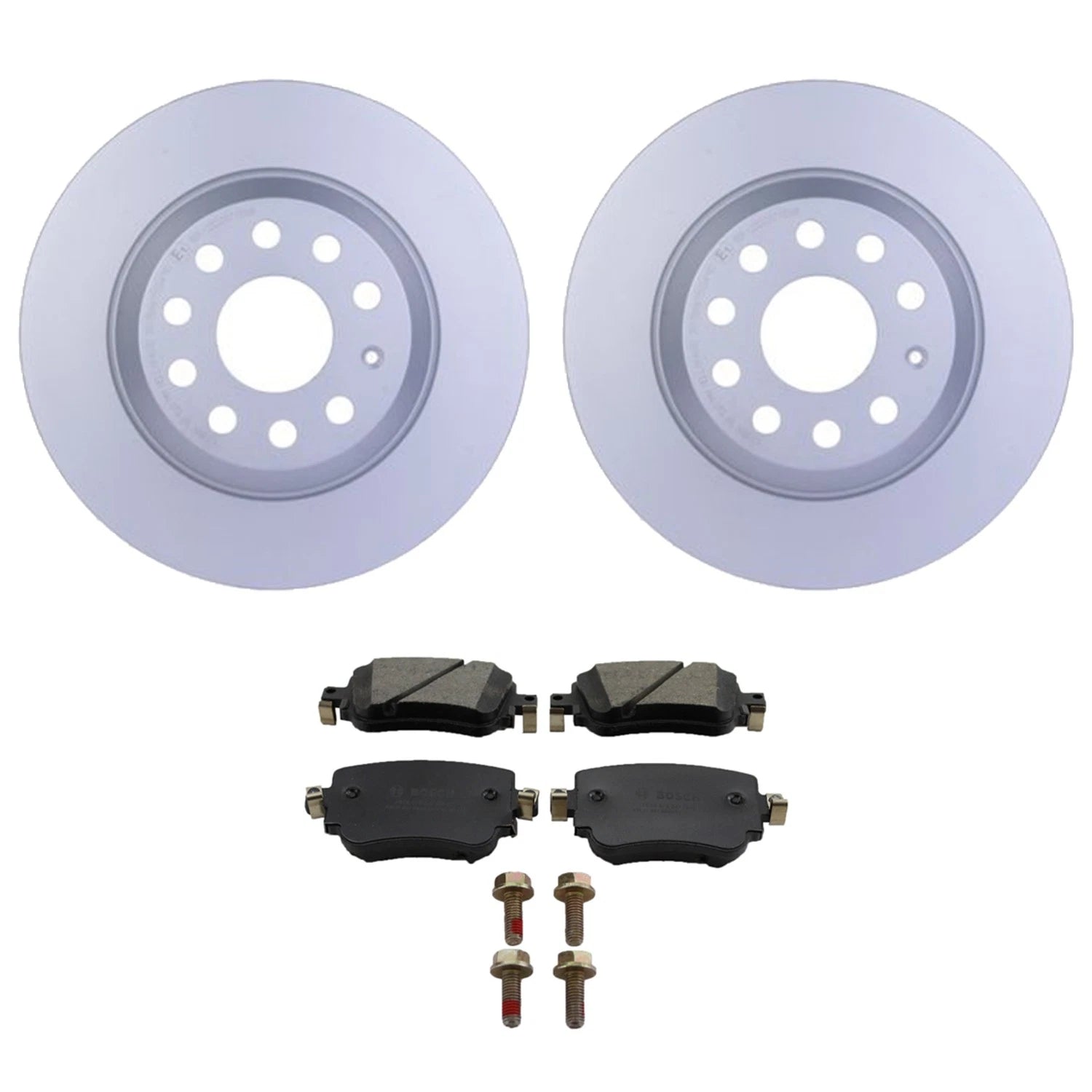 Set of 4 Hella Rear Rotors & Bosch QuietCast Ceramic Pads for Audi Q3 (2015–2020)