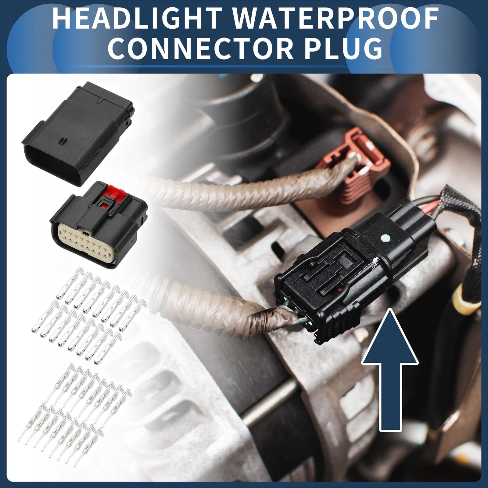 16 Pin Headlight Waterproof Connector Plug for Ford Mondeo 