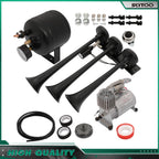 150PSI Air Horn Kit with 3 Trumpets for Truck Van Train (0.5G Tank)