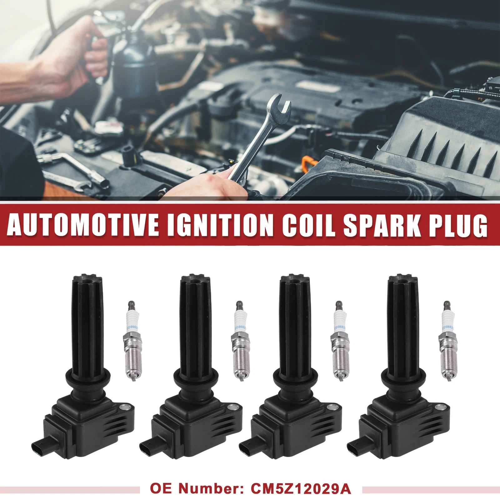 Set of 1 Ignition Coil Spark Plug for Ford Edge (2015–2023) No.CM5Z12029A