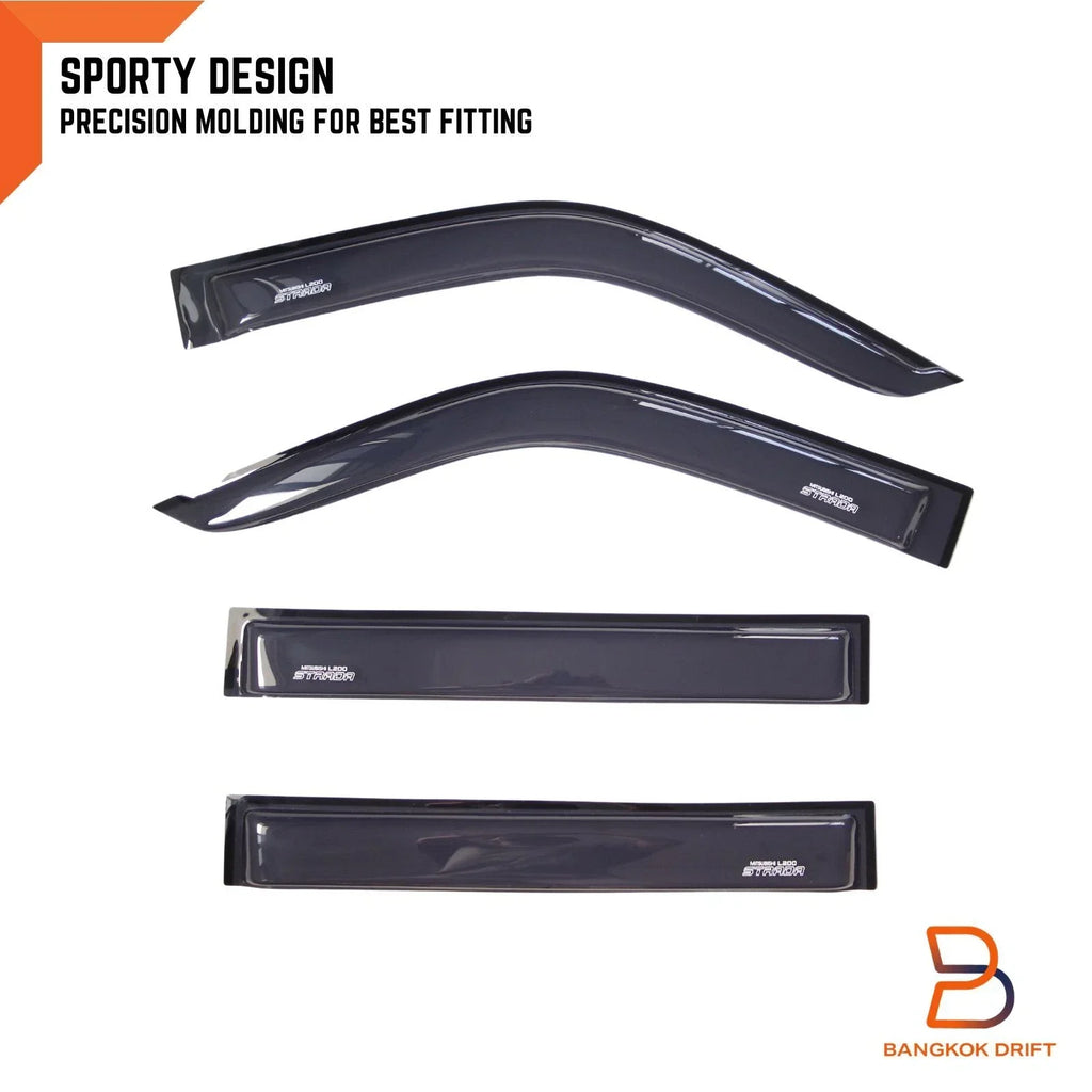 Slim Door Visors for Mitsubishi Triton MK 4-Door Ute (1996-2006)