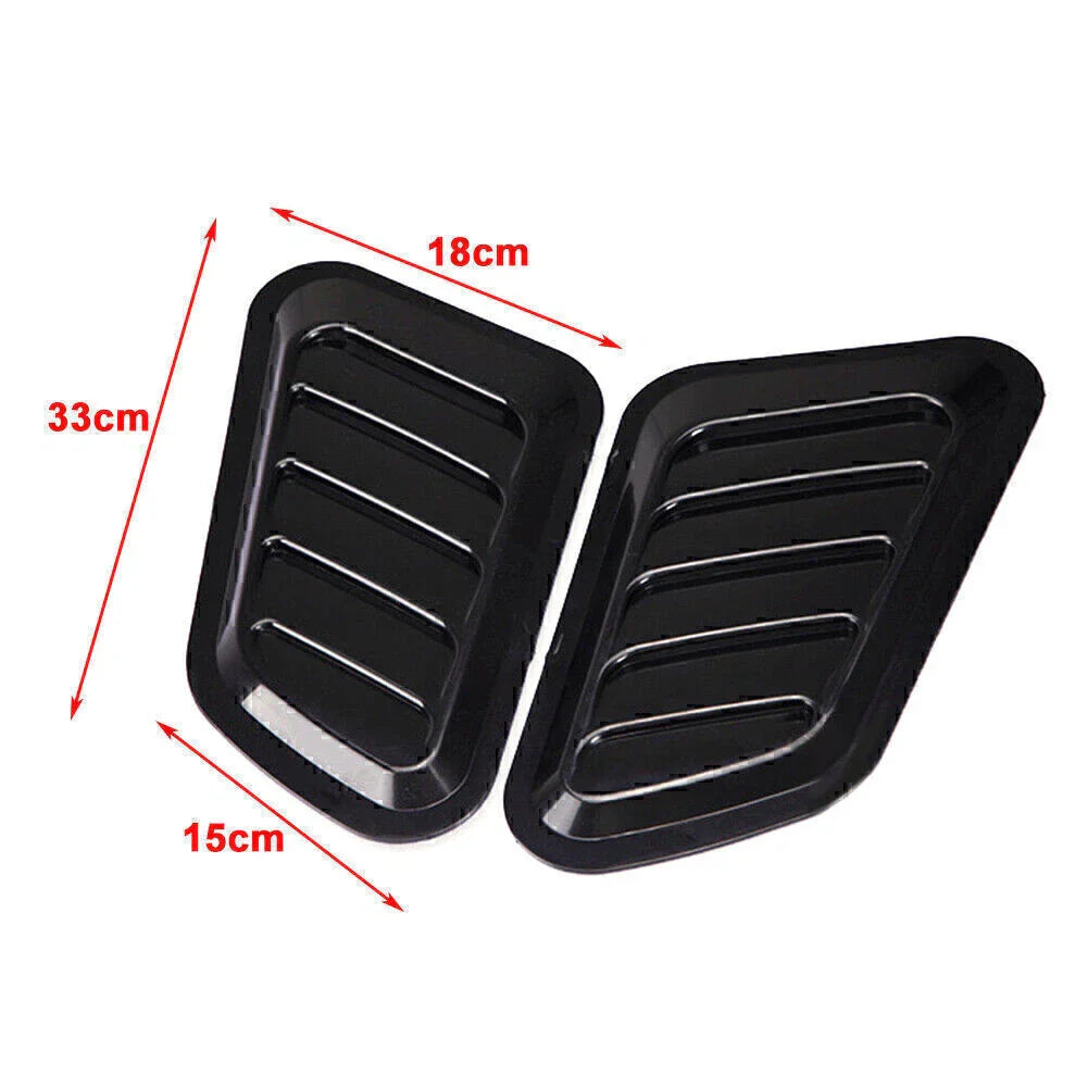 Car Decorative Air Flow Intake Hood Scoop Vent Bonnet Cover Black