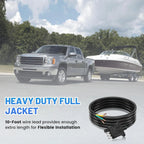 4 Way Trailer Connector Wiring Harness Extension Cable 10ft Heavy Duty
