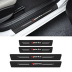 4Pcs Carbon Fiber Car Door Step Sill Scuff Protector Cover for Universal Models