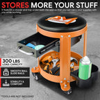 Mechanics Roller Seat with Storage for Universal Use (300lbs Capacity)