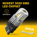 2X 3157 3156 SMD LED Reverse Tail Brake Signal Light Bulbs 6000K
