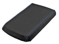 Leather Console Lid Armrest Cover for Ford Explorer (2002–2005) Blue Stitch