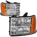 Chrome Amber Corner Headlight, Bumper & Smoked LED Fog Light Kit for GMC Sierra (2007–2014)