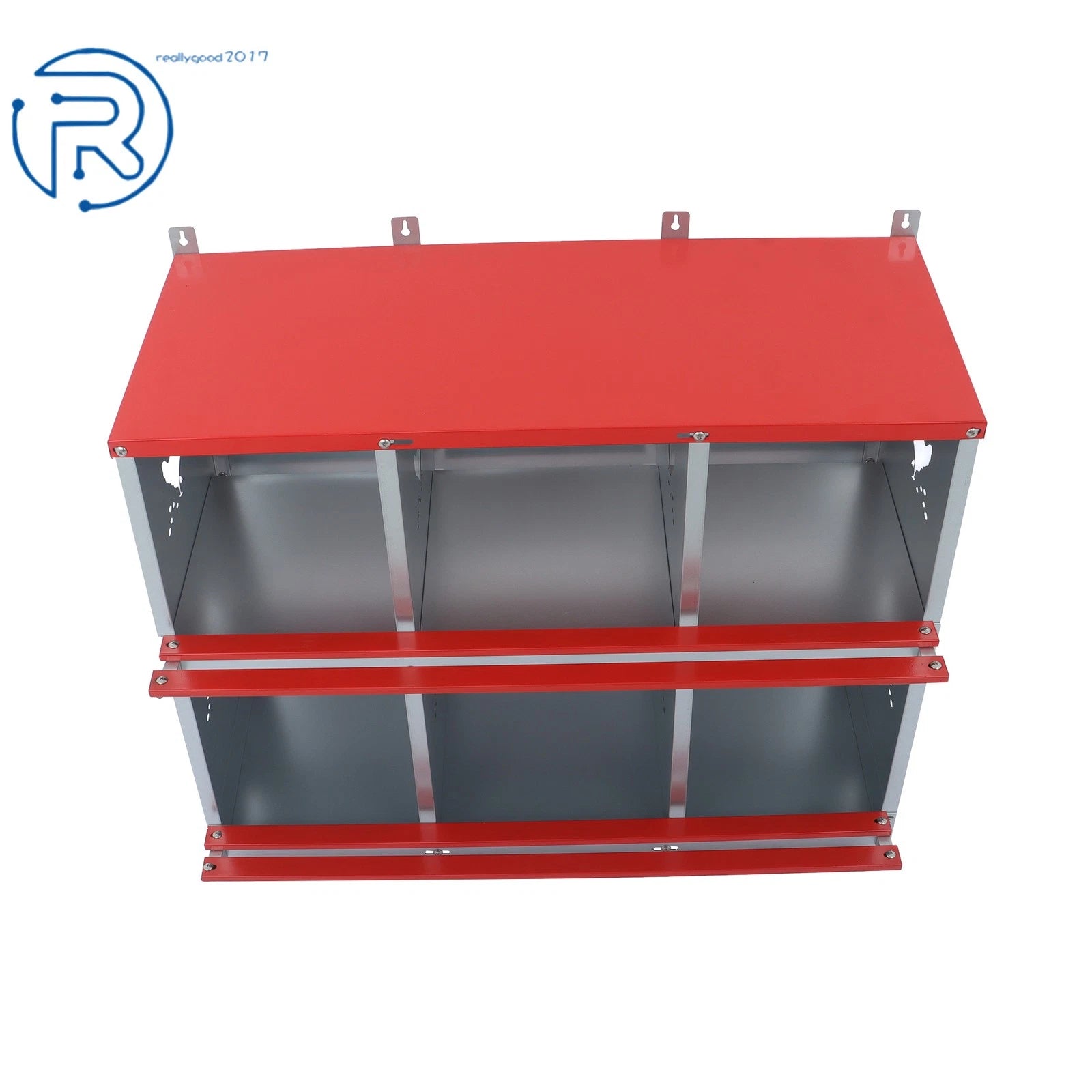 6 Compartment Metal Nest Box for Poultry (Galvanized Steel)