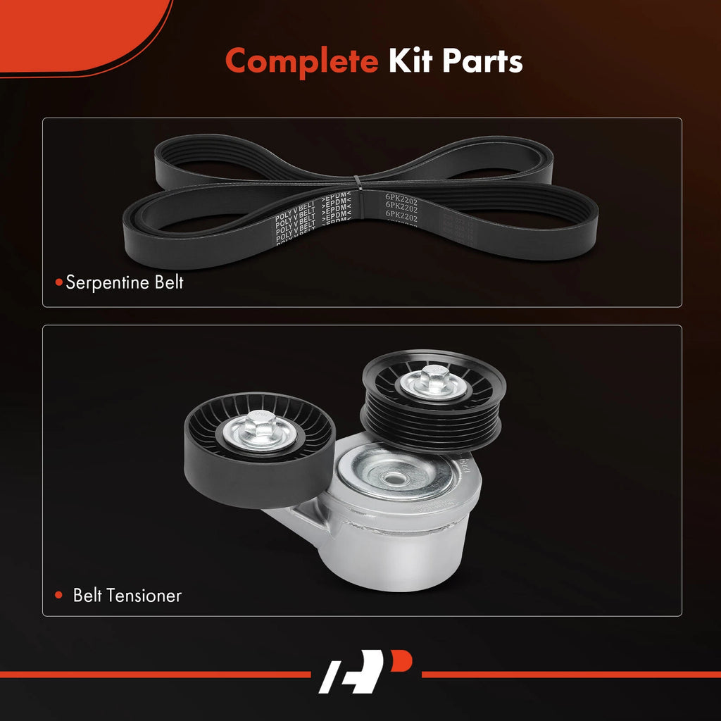 2X Serpentine Belt Drive Component Kit for Jeep Grand Cherokee (2004–2006)