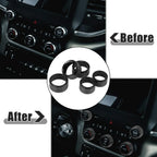 5 x Black AC Radio Switch Knob Covers for Dodge Ram 1500 (2018-2020)
