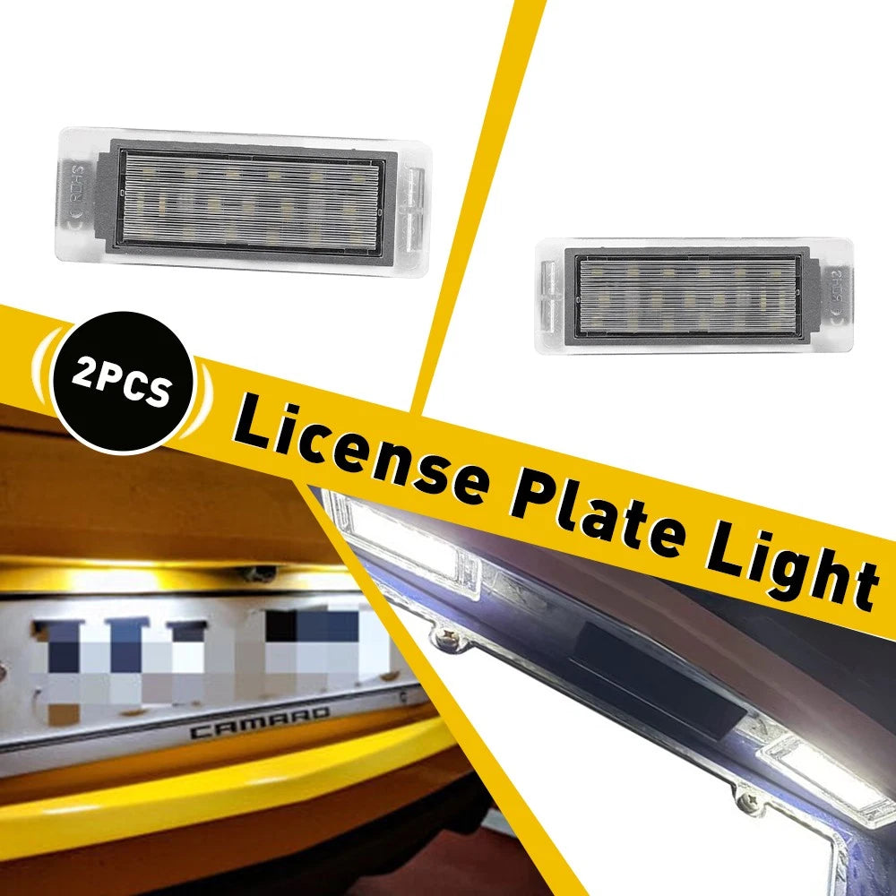 2X LED License Plate Lights for Chevy Camaro Equinox Bolt EV CTS XTS (2010–2023)