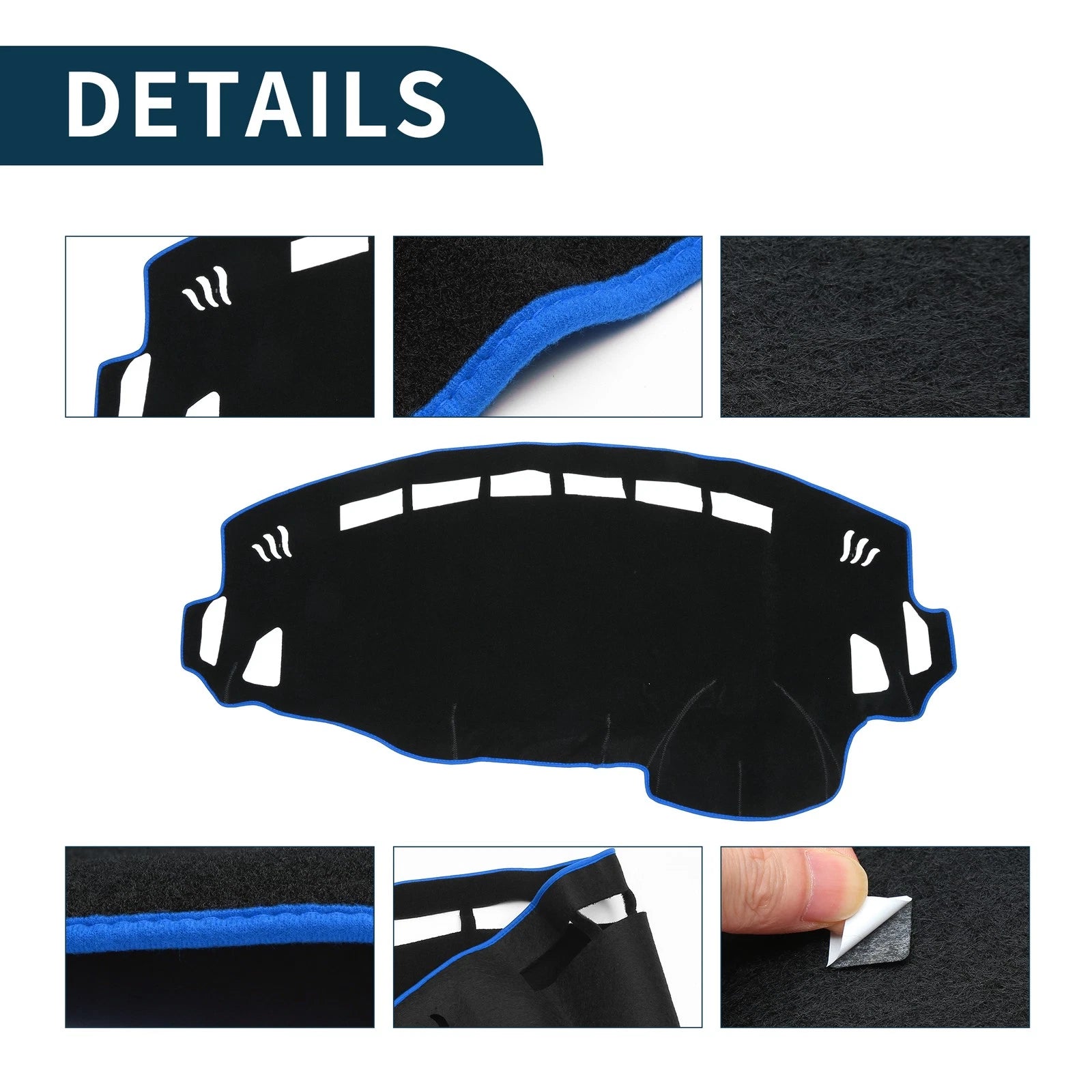 Dashboard Dash Cover Mat for Suzuki Spacia MK32S (2013–2017) Black Blue Set