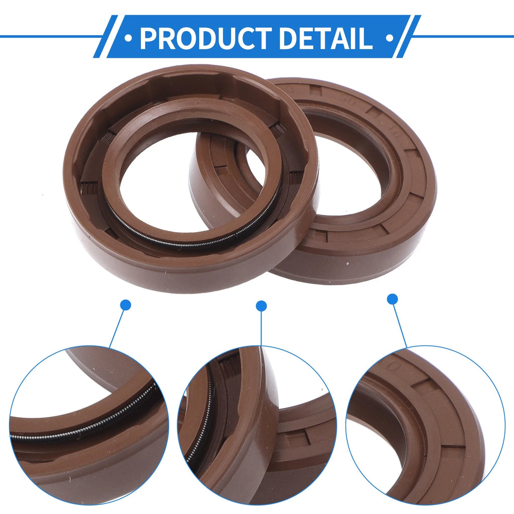2X Oil Seal Rotary Shaft Seal FKM Rubber 30x50x10mm  