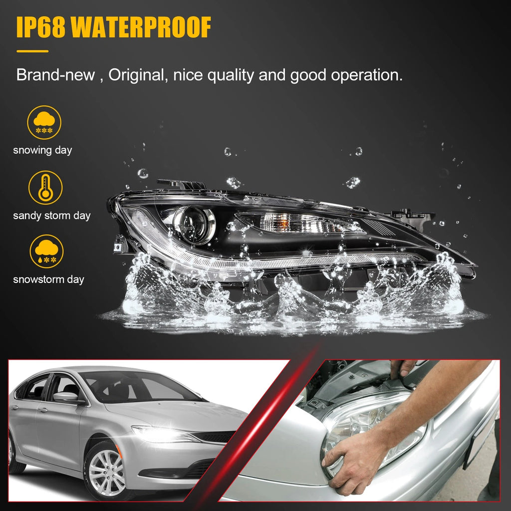 Right Side Halogen Headlight Projector for Chrysler 200 (2015–2017)