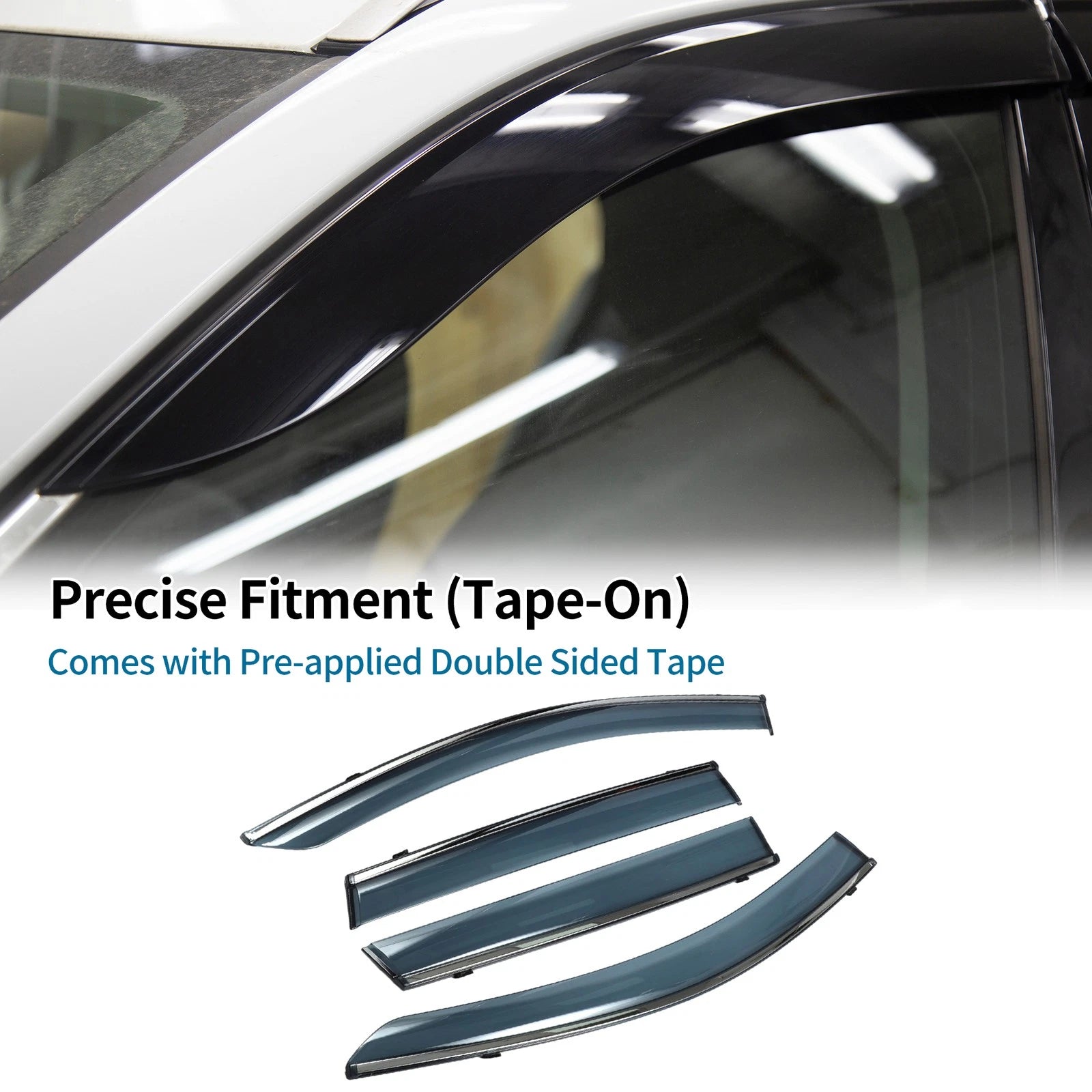 Set of 4 Window Deflectors for Honda CR-V (2017–2022) Black Vent Visor