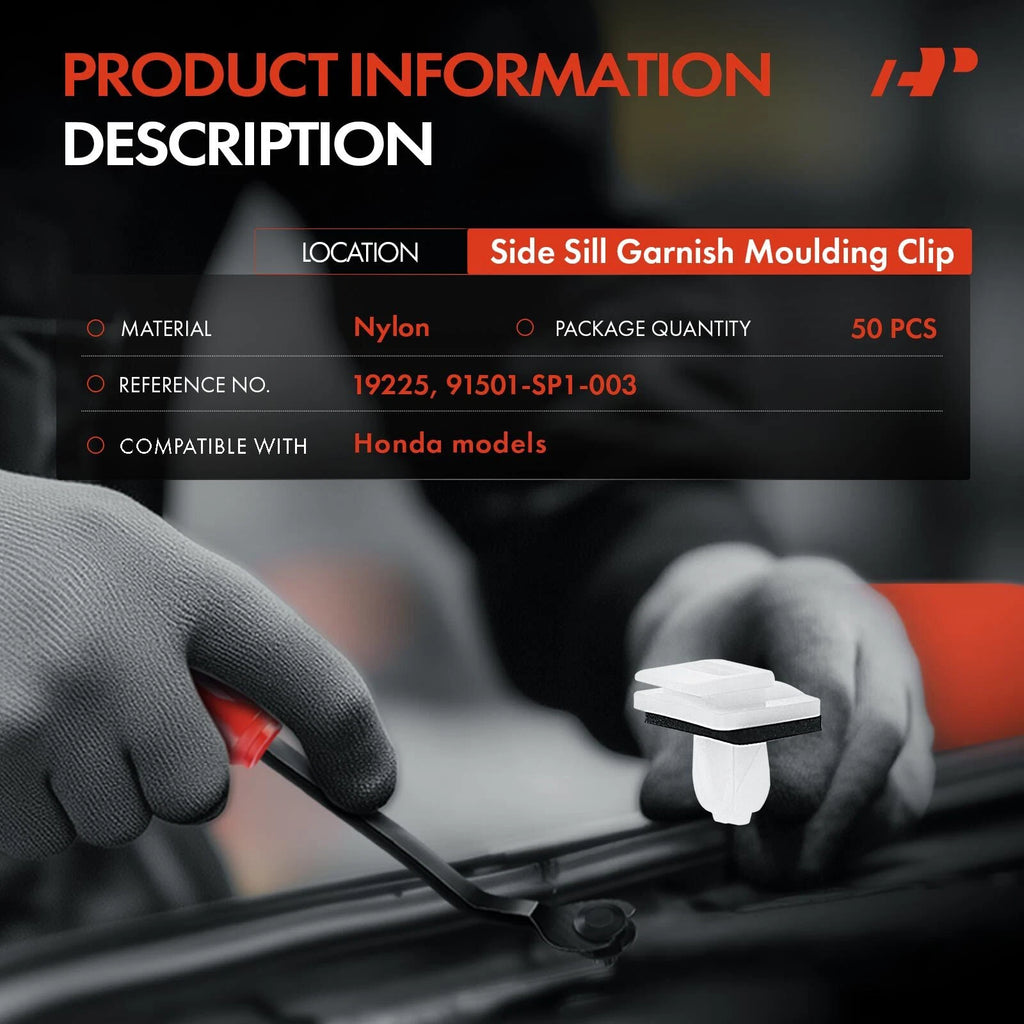 50Pcs Nylon Side Sill Garnish Clips for Honda