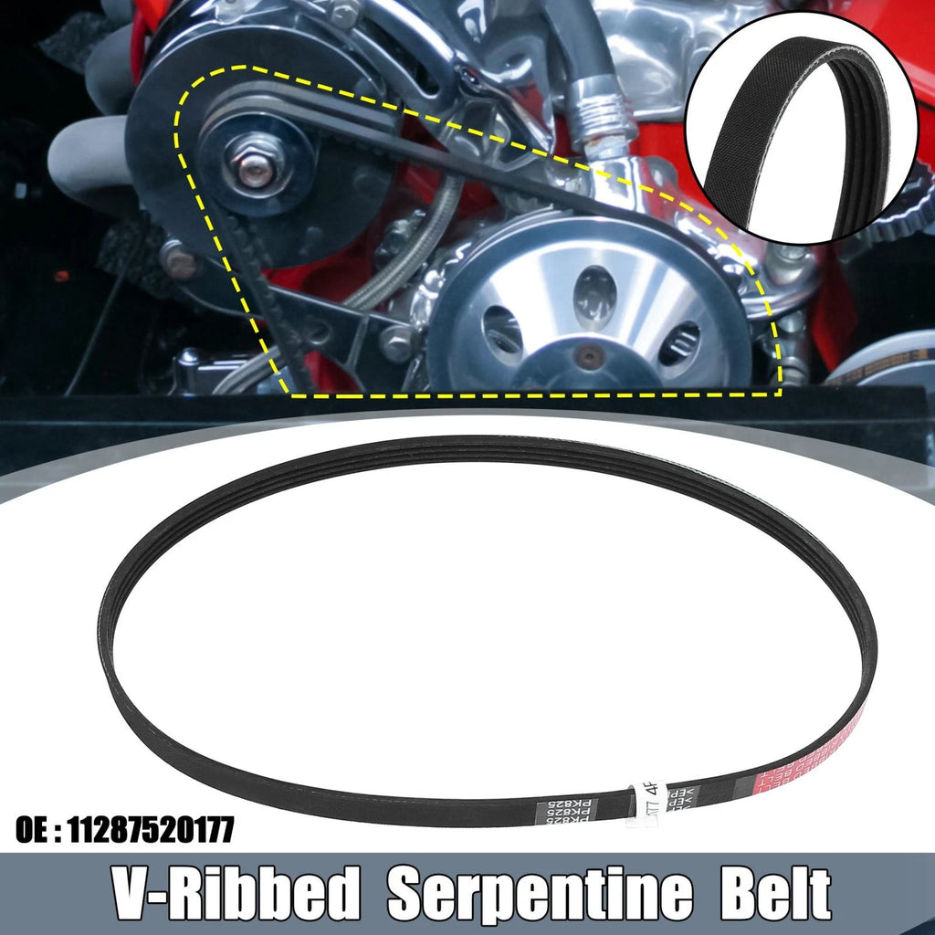 V-Ribbed Serpentine Belt 4PK825 11287520177 for BMW 750i (2006–2008)