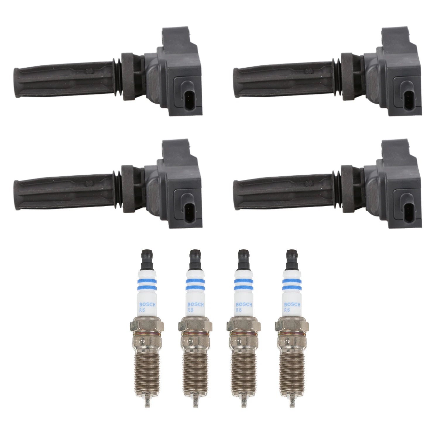 Set of 4 Ignition Coils & Spark Plugs for Ford Explorer (2.3L L4)