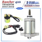 Starter Motor for Honda Rancher 420 TRX420TM (2007–2019) with Relay & Key Switch