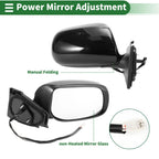Right Side Door Mirror for Toyota Yaris Hatchback (2012–2019) Manual Folding Gloss Black