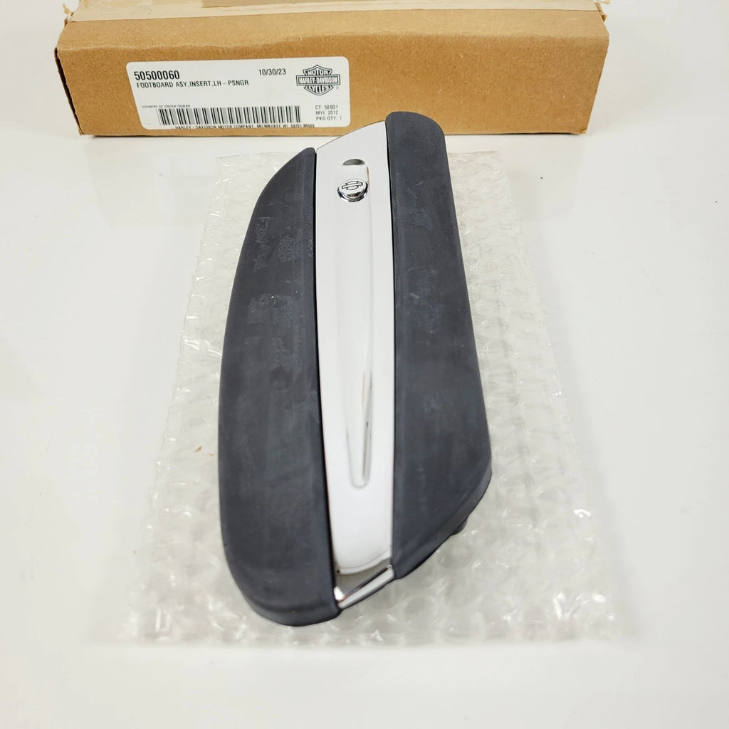 OEM Chrome Left Side Passenger Floorboard Insert for Harley CVO (2013–2014)