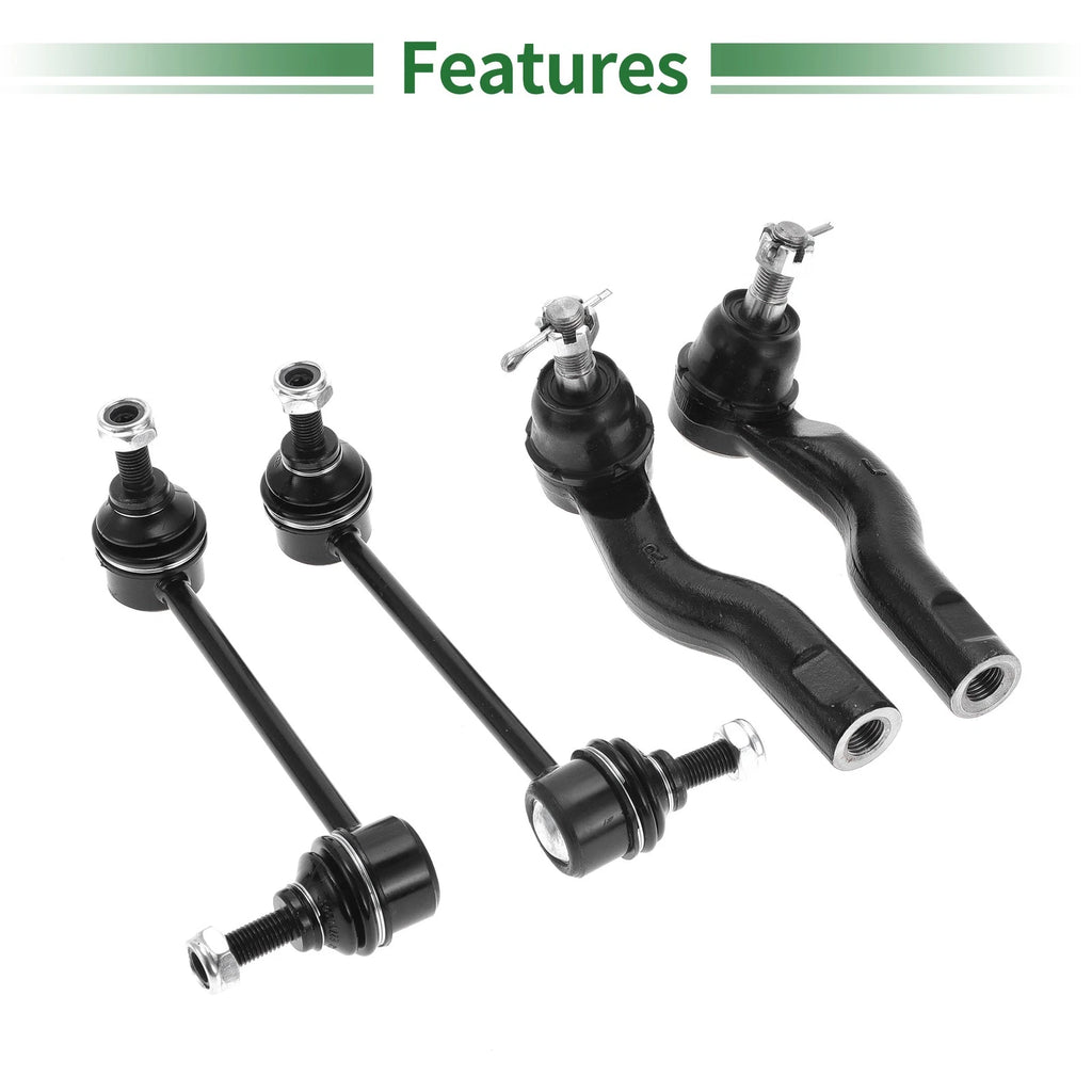 Set of 4 Front Suspension Kit Outer Tie Rod End Sway Bar Link for Lincoln Zephyr (2006–2006)