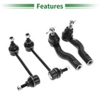 Set of 4 Front Suspension Kit Outer Tie Rod End Sway Bar Link for Lincoln Zephyr (2006–2006)